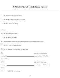 NACE CIP Level 1 Study Guide Review