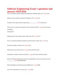 Software Engineering Exam 1: 150+ Q&A on Process, Requirements, Agile & Security