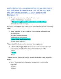 GUAM CONTRACTOR – GUAM CONTRACTOR LICENSE EXAM (MOCK) 2026 UPDATE FAST REVIWED FROM ACTUA
