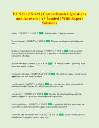 ECN211 EXAM | Comprehensive Questions and Answers | A+ Graded | With Expert Solutions