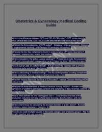 Obstetrics & Gynecology Medical Coding Guide