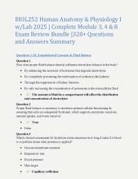 BIOL252 Human Anatomy & Physiology I w/Lab 2025 | Complete Module 3, 4 & 8 Exam Review