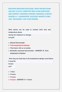 SERVSAFE MANAGER 2026 EXAM || MOST RECENT EXAM 2026-2027 ACTUAL COMPLETE REAL EXAM QUESTI