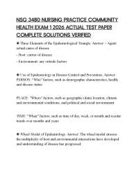 NSG 3480 NURSING PRACTICE COMMUNITY HEALTH EXAM 1 2026 ACTUAL TEST PAPER COMPLETE SOLUTION