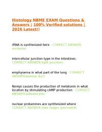 Histology NBME EXAM Questions & Answers | 100% Verified solutions | 2026 Latest!!