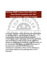 Histology NBME Practice Exam 2026 Final Exam Review Questions with 100% Correct Answer