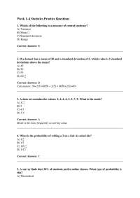 Week 1–4 Statistics Practice Questions