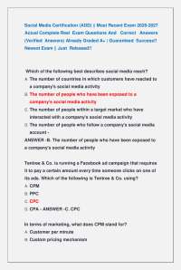 Social Media Certification (ADD) || Most Recent Exam 2026-2027 Actual Complete Real Exam