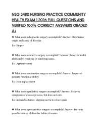 NSG 3480 NURSING PRACTICE COMMUNITY HEALTH EXAM 1 2026 FULL QUESTIONS AND ANSWERS