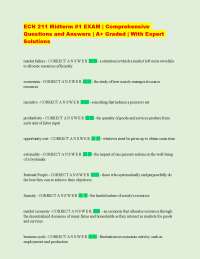 ECN 211 Midterm #1 EXAM | Comprehensive Questions and Answers | A+ Graded | With Expert