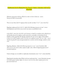 Employment Law for Human Resource Practice Chapter 1 Questions And Answers 2025/2026
