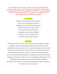 CPO PRACTICE EXAM – ACTUAL EXAM PRACTICE QUESTIONS AND 100% VERIFIED CORRECT ANSWERS | C