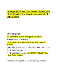 Histology NBME full Final Exam ( Updated 2026 ) 1 100 Complete Questions & Answers (Solve