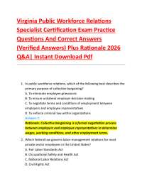 Virginia Public Workforce Relations Specialist Certification Exam Practice Questions And