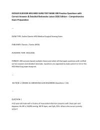 EVOLVE ELSEVIER HESI MED SURG TEST BANK 200 Practice Questions with Correct Answers & Det