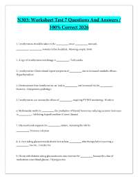 N303 - Worksheet Test 7 Questions And Answers - 100% Correct 2026