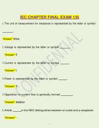 IEC Chapter Final Exam 135 Prep | NEC Articles 445, 590 & 702 | Verified Answers 2026