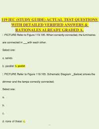 IEC 119 Lighting & Dimmer Study Guide | Questions & Verified Answers