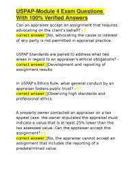 USPAP-Module 4 Exam Questions With 100% Verified Answers