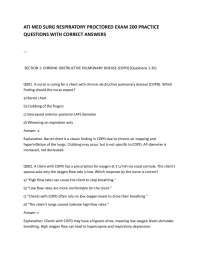 ATI MED SURG RESPIRATORY PROCTORED EXAM 200 PRACTICE QUESTIONS WITH CORRECT ANSWERS