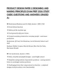PRODUCT DESIGN PAPER 2 DESIGNING AND MAKING PRINCIPLES EXAM PREP 2026 STUDY GUIDE QUESTION