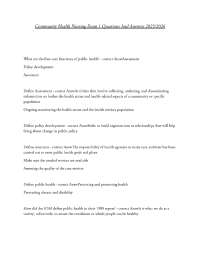 Community Health Nursing Exam 1 Questions And Answers 2025/2026