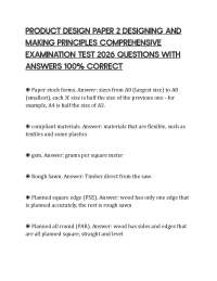 PRODUCT DESIGN PAPER 2 DESIGNING AND MAKING PRINCIPLES COMPREHENSIVE EXAMINATION TEST 2026
