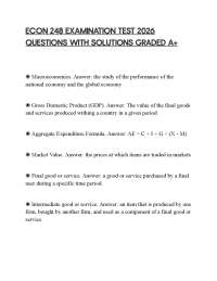 ECON 248 EXAMINATION TEST 2026 QUESTIONS WITH SOLUTIONS GRADED A+