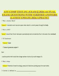ATT Comp Test (FC) 2026 | Electrical Shock Safety, Transformers & Troubleshooting | PDF