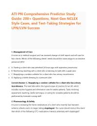 ATI PN Comprehensive Predictor Study Guide: 200+ Questions, Next Gen NCLEX Style Cases