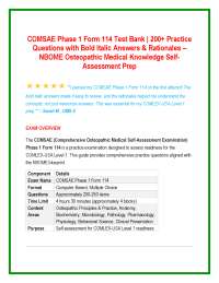 COMSAE Phase 1 Form 114 Test Bank | 200+ Practice Questions with Bold Italic Answers & Ra
