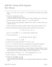 MAT 275 Exam 1 Review