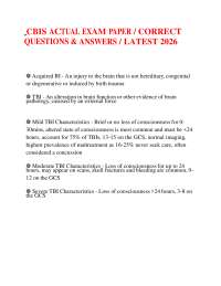 CBIS ACTUAL EXAM PAPER / CORRECT QUESTIONS & ANSWERS / LATEST 2026