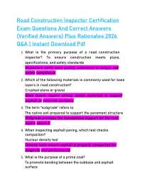 Road Construction Inspector Certification Exam Questions & Answers – Materials, Safety, an