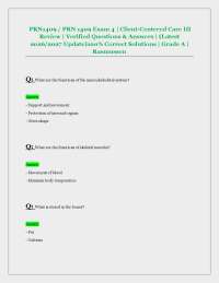 PRN1409 / PRN 1409 Exam 4 | Client-Centered Care III Review | Verified Questions & Answers