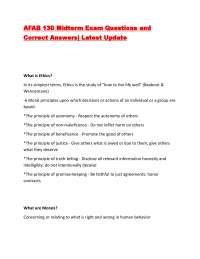 AFAB 130 Midterm Exam Questions and Correct Answers| Latest Update