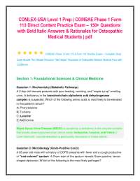 COMLEX-USA Level 1 Prep | COMSAE Phase 1 Form 113 Direct Content Practice Exam – 150+ Que