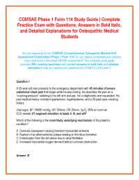 COMSAE Phase 1 Form 114 Study Guide | Complete Practice Exam with Questions, Answers in B