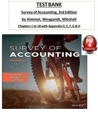 Test Bank & Solution Manual for Survey of Accounting 3rd Edition by Paul D. Kimmel – Pract