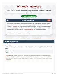 YVR Avop - Module 3 50+ (2026 A+ Graded) Exam-Style Questions Verified Solutions Complete