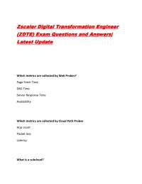 Zscaler Digital Transformation Engineer (ZDTE) Exam Questions and Answers| Latest Update