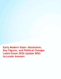 Early Modern State: Absolutism, Key Figures, and Political Changes Latest Exam 2026 Update