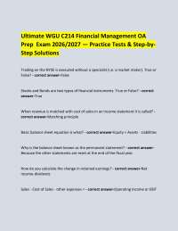 Ultimate WGU C214 Financial Management OA Prep Exam 2026/2027 — Practice Tests & Step-