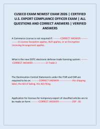 CUSECO EXAM NEWEST EXAM 2026 | CERTIFIED U.S. EXPORT COMPLIANCE OFFICER EXAM