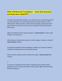 WGU C224 Research Foundations — Exam-Style Questions and Study Notes 2026/2027
