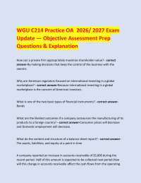 WGU C214 Practice OA 2026/ 2027 Exam Update — Objective Assessment Prep Questions & Expl