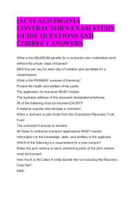 (ACTUAL)VIRGINIA CONTRACTOR'S EXAM STUDY GUIDE QUESTIONS AND CORRECT ANSWERS