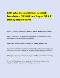 C224 WGU Pre-assessment: Research Foundations (PAHO) Exam Prep — Q&A & Step-by-Step Solut