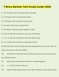 7 Brew Barista Test Study guide With Correct Solutions