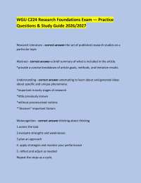WGU C224 Research Foundations Exam — Practice Questions & Study Guide 2026/2027